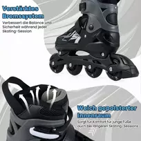 Promotions Reguliuojami Inline riedučiai 18.5x21 cm Pilki su šviečiančiais ratukais