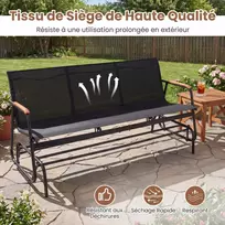 Promotions Lauko supamas suolas 74x115x84 cm Pilka, tikmedžio mediena, audinys, metalas