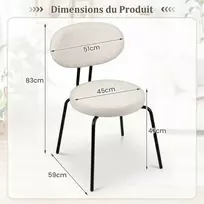 Promotions Valgomojo kėdžių komplektas 59x51x83 cm Baltos metalinės kojos