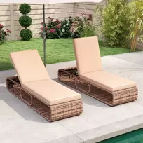 Promotions Gultas 185x65x26-86 cm Chaki ratano reguliuojama atlošo dalis, talpykla