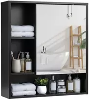 Promotions Vonios veidrodinė spintelė 56x16x61 cm Juoda