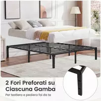 Promotions Lovos rėmas 200x160x36 cm Juodas metalas