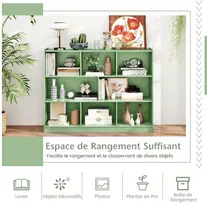 Promotions Knygų lentyna 3 lygių saugojimo spintelė 122x32x93 cm alyvuogių žalia