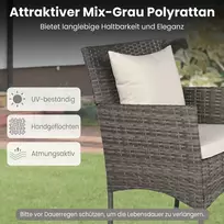 Promotions Sodo baldų komplektas 3 dalių rotango bistro komplektas 57x57x82 cm smėlio spalvos rotangas
