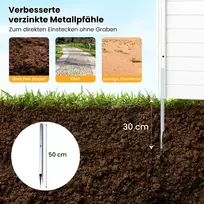 Promotions Sodo tvora 123x123x123 cm Balta Polipropilenas ir metalas
