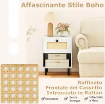 Promotions Naktinis staliukas 40x30x52 cm baltas juodas su daiktadėže