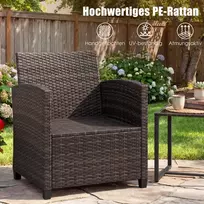 Promotions Balkono baldų komplektas 64x62x76 cm Rudas Chaki Rotangas Lauko sėdėjimas