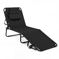 Promotions Gultas 165x64x33 cm Juodas Sulankstomas Reguliuojamas