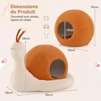 Promotions Kačių lova sraigės formos 56x48x39 cm ruda balta pliušinis audinys