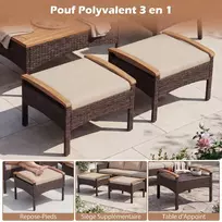 Lauko baldų komplektas Promotions Rataninė sodo baldų komplektas 60,5x60x73 cm rudos spalvos akacijos mediena
