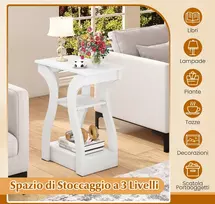 Promotions Šoninis staliukas 50x30x60,5 cm baltas įkrovimo stotelė