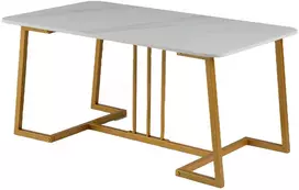 Promotions Kavos staliukas 90x50x41,5 cm Balta Aukso metalas