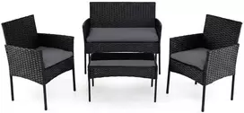 Lauko baldų komplektas Promotions Sodo baldų komplektas 4 dalių rotango sėdimų baldų grupė 98x59,5x81 cm pilka