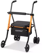 Promotions Keturratis sulankstomas vaikštynė 56x64x79-93 cm Oranžinė Juoda Reguliuojama