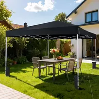 Promotions Sodo pavėsinė 290x290x230 cm Juodas metalas Sulankstoma