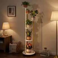 Promotions Augalų stovėjimo lentyna 6 pakopų kampinė lentyna 45x43x146,5 cm balta metalinė