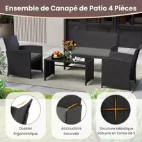 Promotions Sodo baldų komplektas 2 vietų sofa su foteliais ir kavos staliuku 110,5x63,5x78,5 cm pilkas rotangas