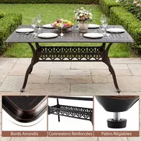 Lauko baldų komplektas Promotions Sodo stalas 150x90x73 cm bronzinis liejamas aliuminis