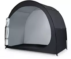 Promotions Dviračių laikymo palapinė 211x122x170 cm juodos spalvos Oxford audinys
