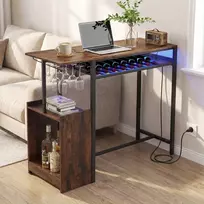 Promotions Baro skaitiklis reguliuojamas LED baro skaitiklis su įkrovimo stotele 110x40x92 cm juodas metalas