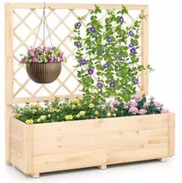 Promotions Pakelta daržinė lysvė su trelišu 58x34x104 cm natūrali mediena