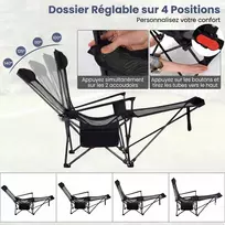 Promotions Atlošiama stovyklavimo kėdė 152x83x75 cm juoda sulankstoma