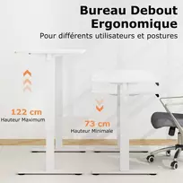 Promotions Elektrinis stalas 120x60x73-122 cm baltas reguliuojamo aukščio