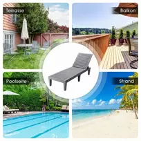 Lauko baldų komplektas Promotions Gultas su komplektu 190x57,5x29 cm Pilkas Reguliuojamas atlošas