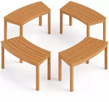Lauko baldų komplektas Promotions Suolas rinkinys, lenktas, akacijos mediena, 38.1x78.7x45.7 cm, natūralus