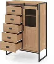 Promotions Spintelė Stovinčioji ant grindų Stumdomos durys 84x40x120 cm Ruda Juoda Saugojimo
