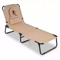 Promotions Įdegio kėdė 166.4–194.3x63.5x33.5 cm Smėlio spalvos sulankstoma
