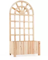 Promotions Pakelta daržinė lysvė su treliažu 61x30,5x122 cm rudos medienos
