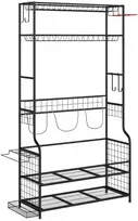 Promotions Golfo krepšio laikymo stovas 130x40,5x194,5 cm Juodas metalas