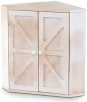 Promotions Duonos dėžutė kampinė, dviejų sluoksnių organizatorius, 30,5x30,5x40,6 cm, balta, bambukas