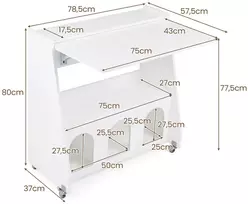 Promotions Kompiuterio stalas 78,5x57,5x80 cm Baltas Sulankstomas Su Saugykla