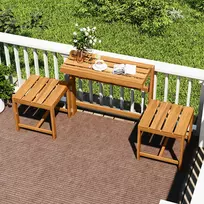 Lauko baldų komplektas Promotions Lauko suoliukas 3-in-1 konvertuojamas akacijos mediena 54,6x90,2x80 cm natūrali baldai