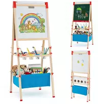 Promotions Sulankstomas dvipusis magnetinis molbertas 55.9x53.3x119.4-144.8 cm daugiakryptis medinis