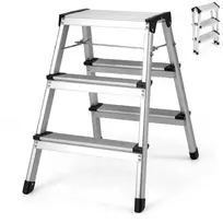 Promotions Laiptų kopėčios 62x44x60 cm Sidabrinės Aliuminio