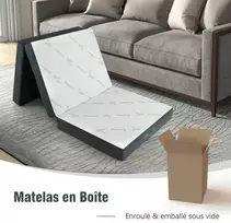 Promotions Sulankstoma putų čiužinys 193x80x10 cm baltas ir pilkas bambuko pluoštas