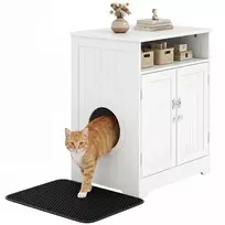Promotions Katės kraiko dėžės uždangalas 59.7x43.2x69.9 cm Baltos spalvos medžio baldai
