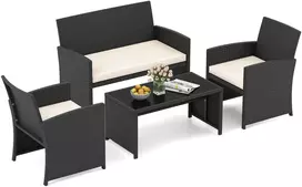 Promotions Lauko baldų komplektas 55,9x63,5x78,7 cm Balta rotangas