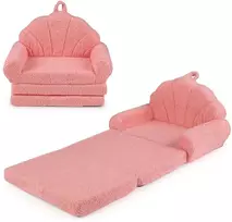 Promotions Vaikiška sofa 2-in-1 išskleidžiama 105x50x34 cm rožinės spalvos audinys
