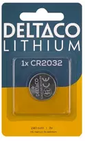 Baterija CR2032 DELTACO, ličio, 1 vnt. pakuotė / CR2032-1B / 1903316