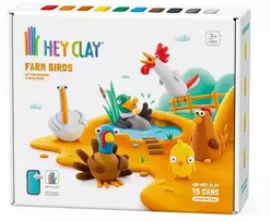 HEY CLAY modelino figūrėlės, 15 dalių: Ūkio paukščiai