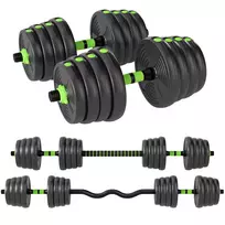 SPORTNOW Reguliuojamas 30 KG svarmenų komplektas, svarmenų ir štangų rinkinys jėgos treniruotėms SPORTNOW