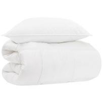 Antklodžių rinkinys su pagalve 2 pcs Balta Bambukas