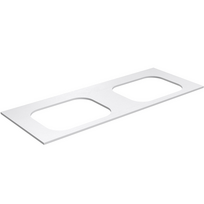 Darbo paviršius Kame Universal HPL, 2 Movado kriauklėms 121cm Baltas Matinis HPL WP/12-3/H16-P2-D