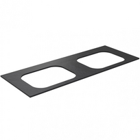 Darbo paviršius Kame Universal HPL, 2 Movado kriauklėms 121cm Black lava HPL WP/12-3/H17-P2-D