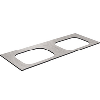 Darbo paviršius Kame Universal HPL, 2 Movado kriauklėms 121cm Grey moon HPL WP/12-3/H12-P2-D