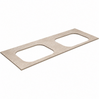 Darbo paviršius Kame Universal HPL, 2 Movado kriauklėms 121cm Earth stone HPL WP/12-3/H18-P2-D